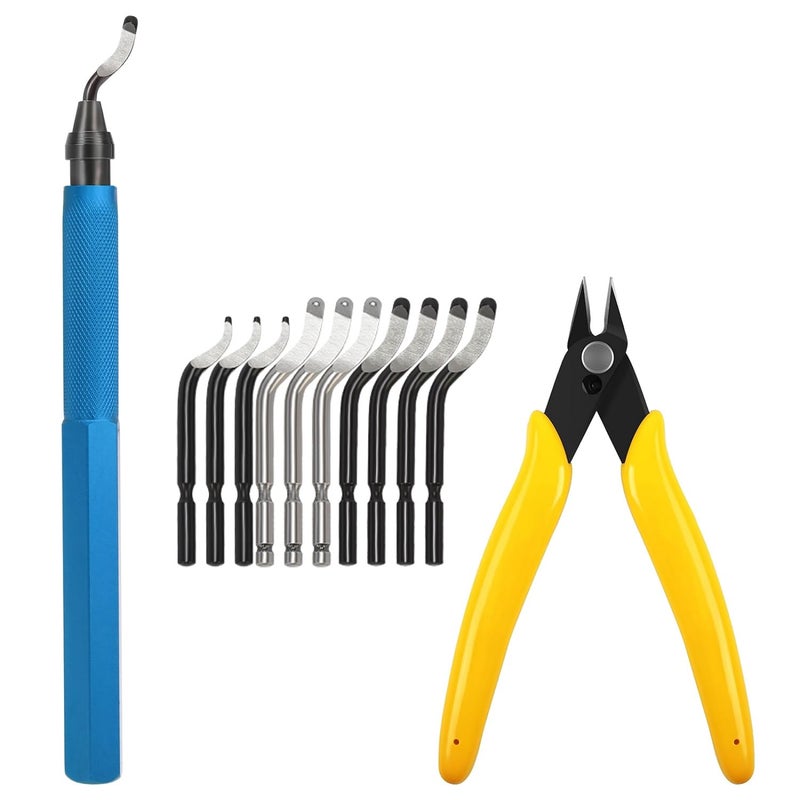 VASTOOLS Deburring Tools for 3D Printer,12pcs,10pc Multiuse Blades Removing Burr,Micro Wire Cutter for 3D Printer,Resin,Plastic Models - Image 1